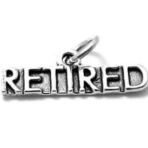 "RETIRED" CHARM IN STERLING SILVER